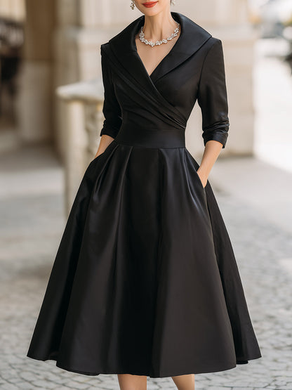 Vestido Midi Elegante Cruzado para Mujer